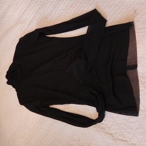 Zara  sheer mockneck long sleeve shirt